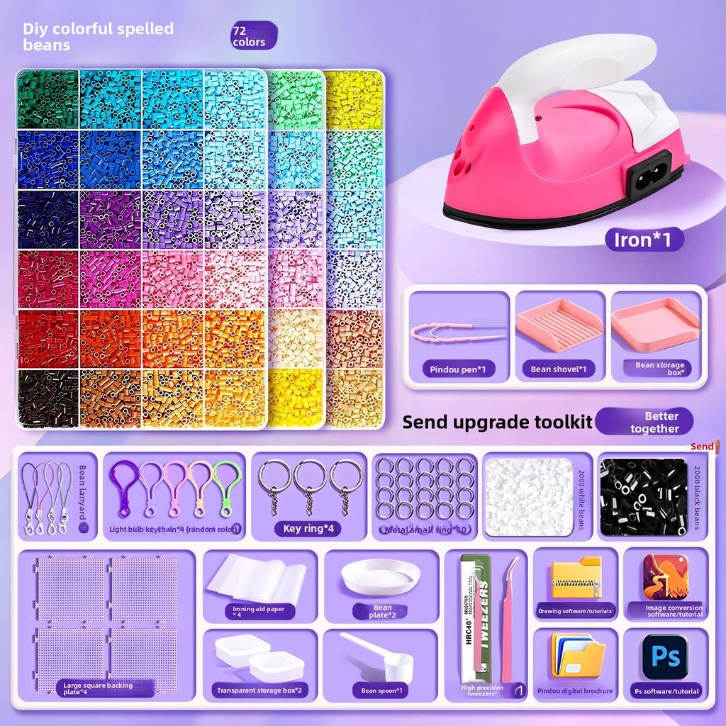 שק חומרים DIY להכנה עצמית של שעועית פינדו, סט מלא של צבעי MARD תלת-ממדיים מותכים, כלים, שק נייר גיהוץ