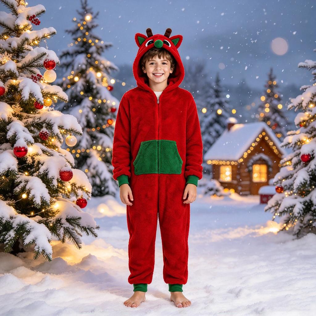 Christmas Parent Child Matching Pajamas for Mother and Son, Long Sleeve Family Sleepwear Loungewear for Holiday