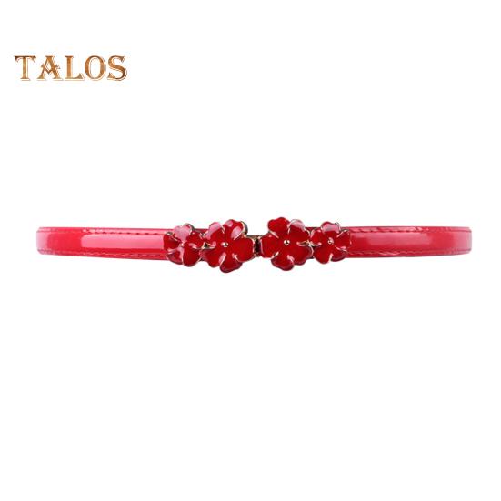 Women Thin Corset Flower Decor Waist Belt Faux Leather Slimming Body Waistband Decorative Skirt Belt Dress Shirt Decoration