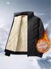 Men's Windproof Lambskin Cotton Winter Coat with Velvet, Thick, Loose Fit, Stand Collar, Large Size.