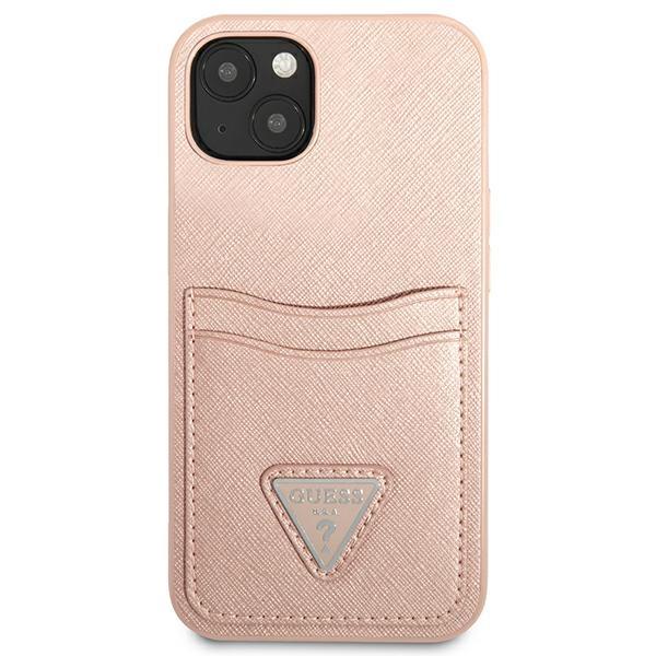 Guess Guhcp13Spsatpp Iphone 13 Mini 5,4Różowy/Pink Hardcase Saffianotriangle Logo Cardslot