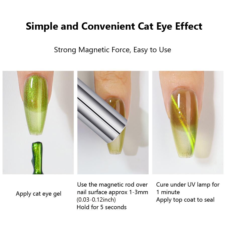 Strong Magnetic Rod for Cat Eye Gel Polish, Large Magnet Stick Cat Eye Nail Magnetic Stick Cylindrical Magnet Snowlight Glitter Effect