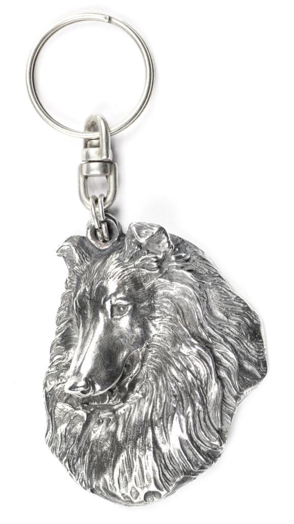 Collie Rough, Long-Haired Collie - Silver-plated Dog Pendant, Handbag Decoration, Backpack Pendant by Art-Dog Brand