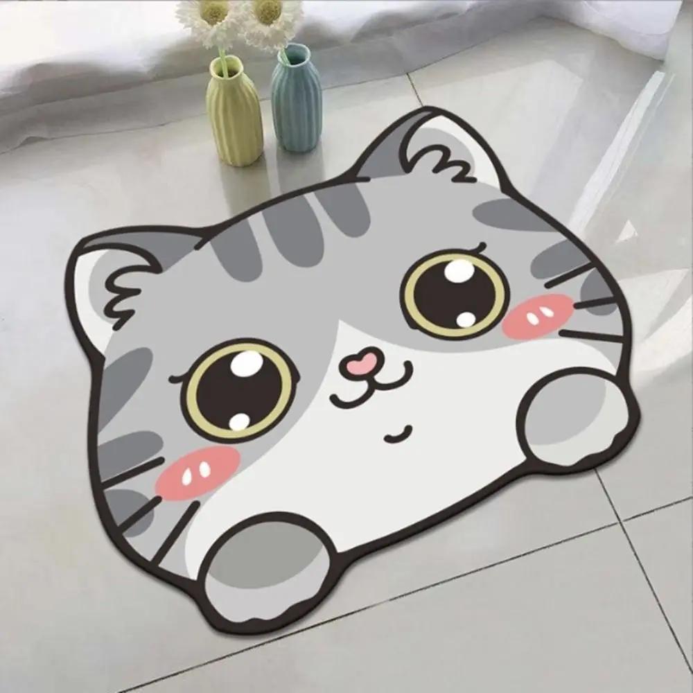Cute 40x60cm Floor Mat Cartoon Cat Paw Bathroom Mat Non-slip Super Absorbent Foot Mat