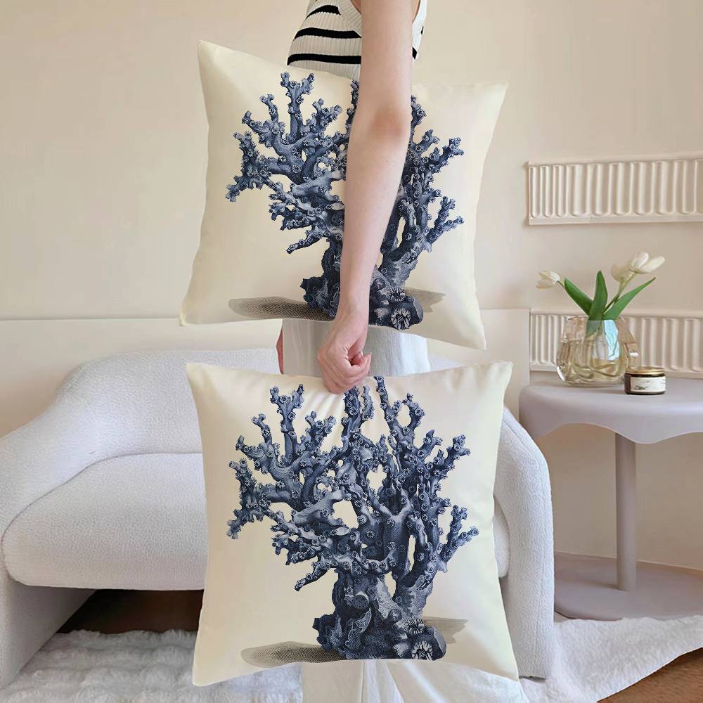 Blue Sea Creature Coral Shrimp pillowcase living room sofa chair cushion cover home room decoration without pillow core