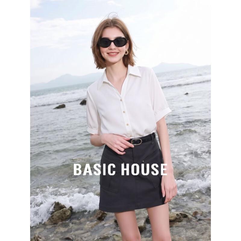 Basic House Women s French Polo Collar Half-Sleeve Shirt 2XL