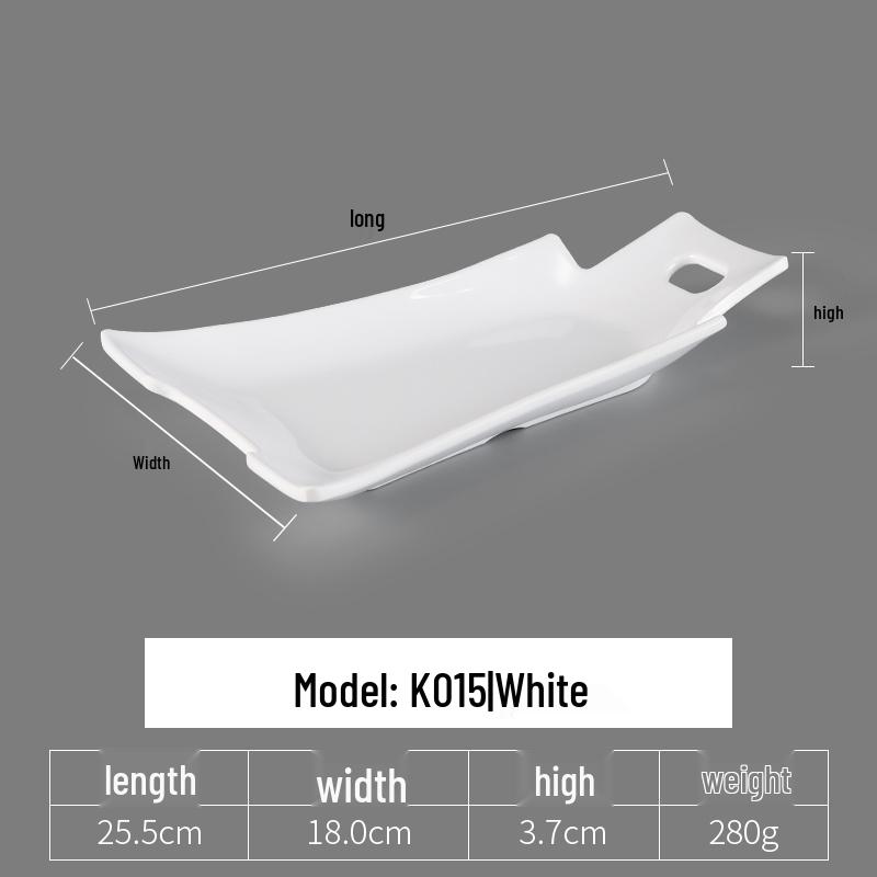 Irregular Shaped White Melamine Plates for Hotel & Restaurant - Porcelain Imitation Cold Dish Saucers