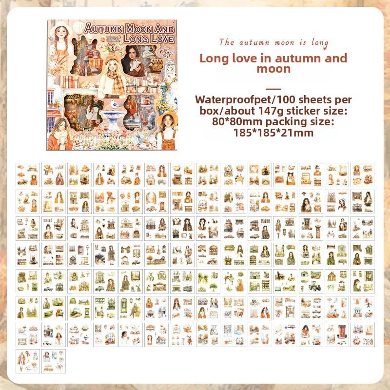 100Pcs/pack Scrapbook Stickers Vintage Flowers Scrapbooking Junk Journal Crafts Embelishment Decoration Sticker