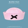 Sailor Hat With Bow Mesh Breathable Cotton For Summer And Spring Wear