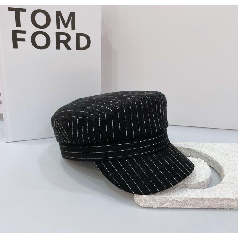 25 New Striped Solid Color Breathable Beret Octagonal Hat Breathable Shade Travel Casual Hat Tide