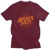 T-shirt da uomo a maniche corte in puro cotone, T-shirt casual, Top Streetwear, T-shirt, Cocktail personalizzato, Drink all'arancia, Spritz, Aperol