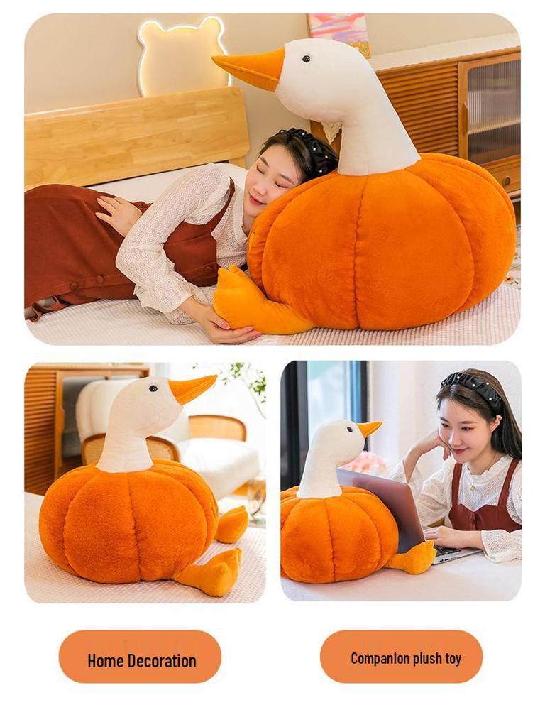 Halloween Pumpkin Duck Plush Toy – Funny Stuffed Doll Pillow Gift