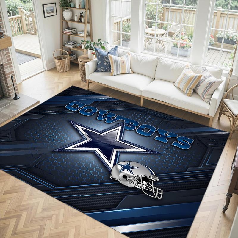 Tappeto in velluto di cristallo design Dallas Cowboys Accogliente Non?Tappeto Stampato Antiscivolo per Camera da Letto Soggiorno Ingresso