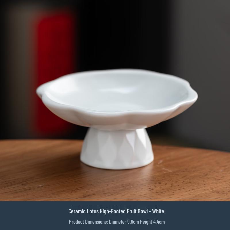 Chinese Ceramic Lotus Tea Snack Plate Set