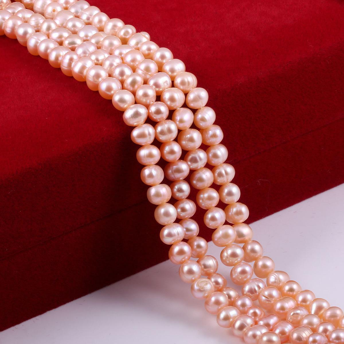 

Искусственные жемчужные бусины 5-6mm розовый