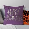 Funda de Almohada de Lino de Halloween Impresión Digital Decoración Festival de Halloween Almohada para Sofá