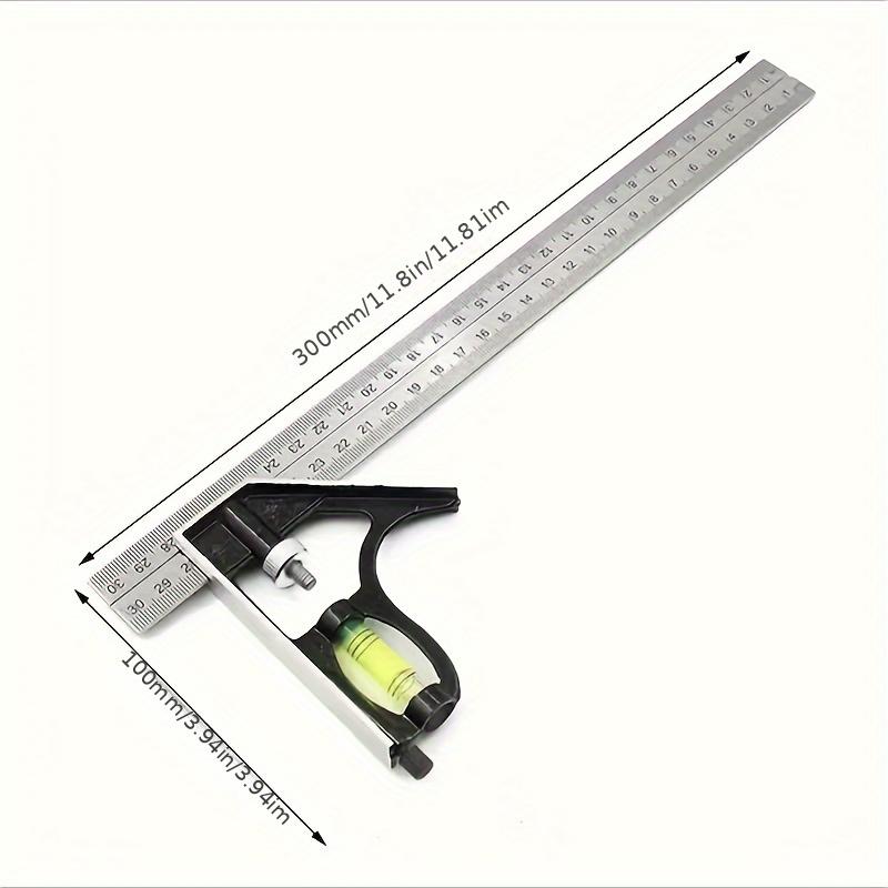 Adjustable Iron Right Angle Ruler Set - Multifunctional Measuring Tool with Combination Square for Woodworking, Carpentry, and Craftsmanship