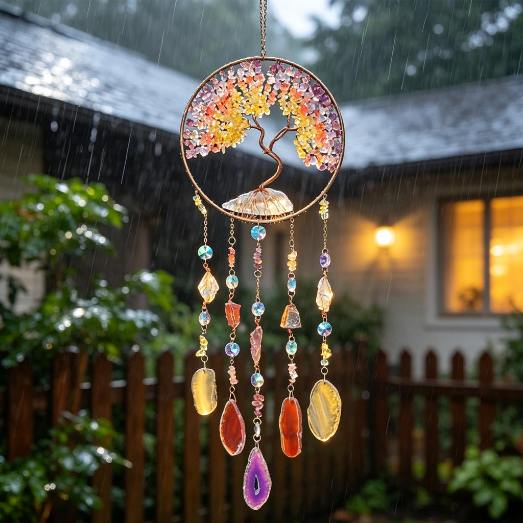 Eco-friendly Crystal Life Tree Dream Catcher Christmas Hanging Ornaments Wind Chime Decoration Pendant