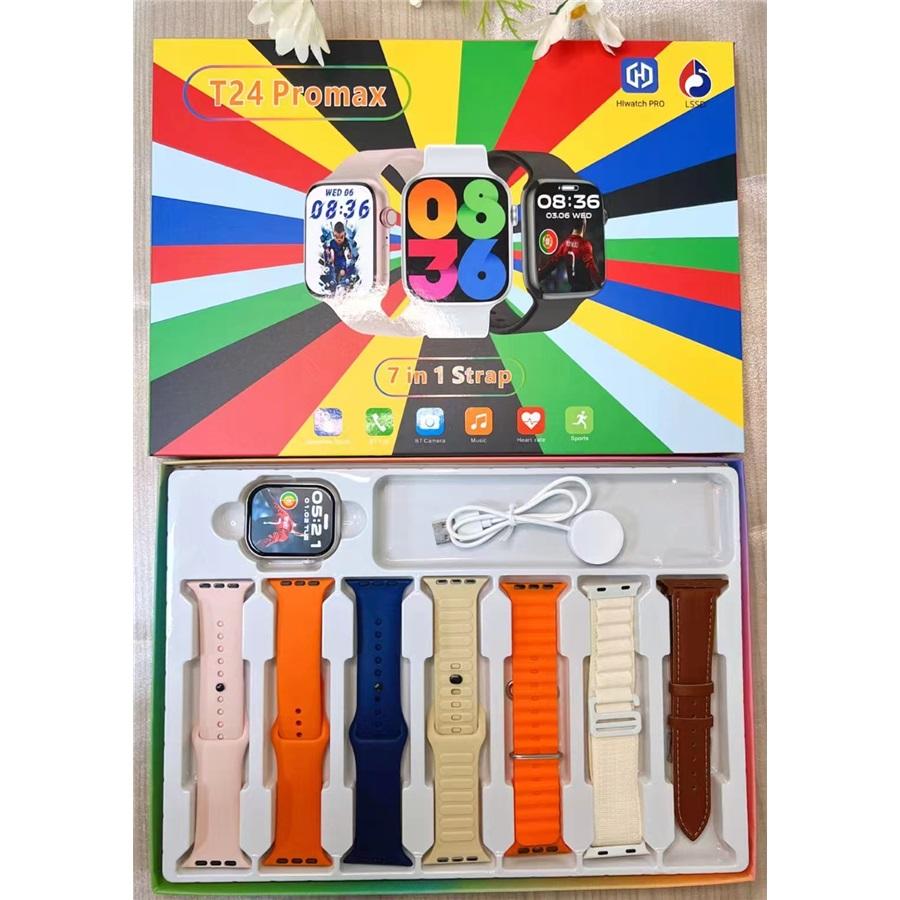 

Смарт-часы 7 в 1 T24 Pro Max Спортивные часы для мужчин женщин Звонки по Bluetooth Давление крови Кислород Смарт-часы розовый