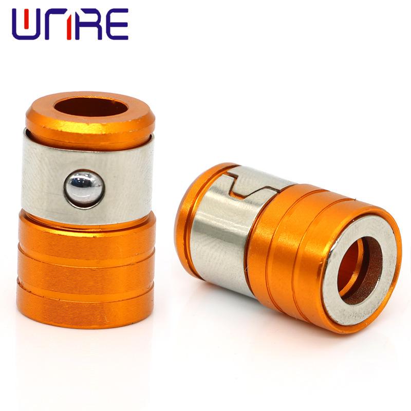 Enhanced Magnetic Anti-Slip Ring for Hand Drills: Magnetized, Hardened, with Detachable Bits and Bead-Locking Tech