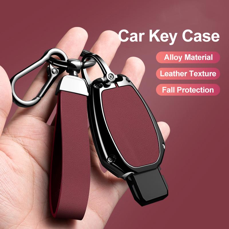 Zinc Alloy Leather Car Key Case For Mercedes Benz A B C E S Class Gls Gla Glk Cls Cla Amg W204 W205 W212 W463 W176 Key Case