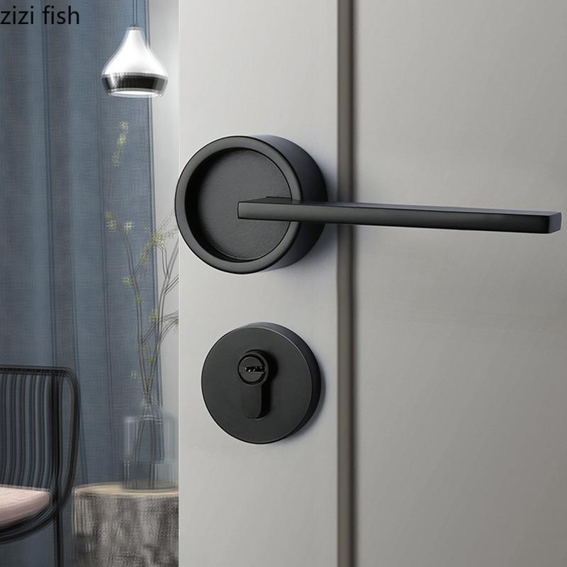Zinc Alloy Bedroom Door Lock Magnetic Silent Locks Doorknob Yellow Antique Copper Split Lock Home Door Hardware Safety Locks
