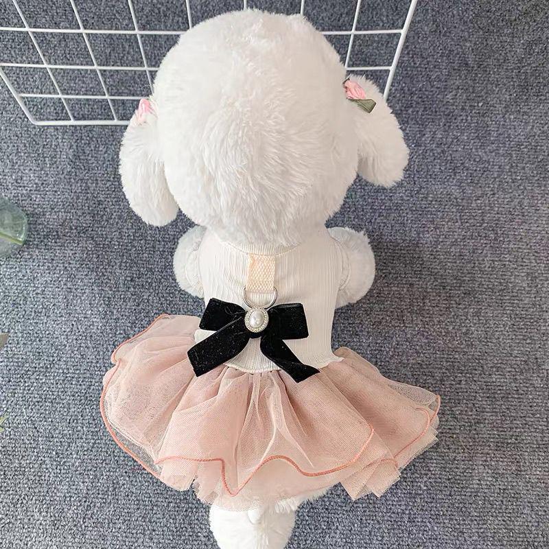 Small Dog & Cat Cute Princess Skirt with Leash
