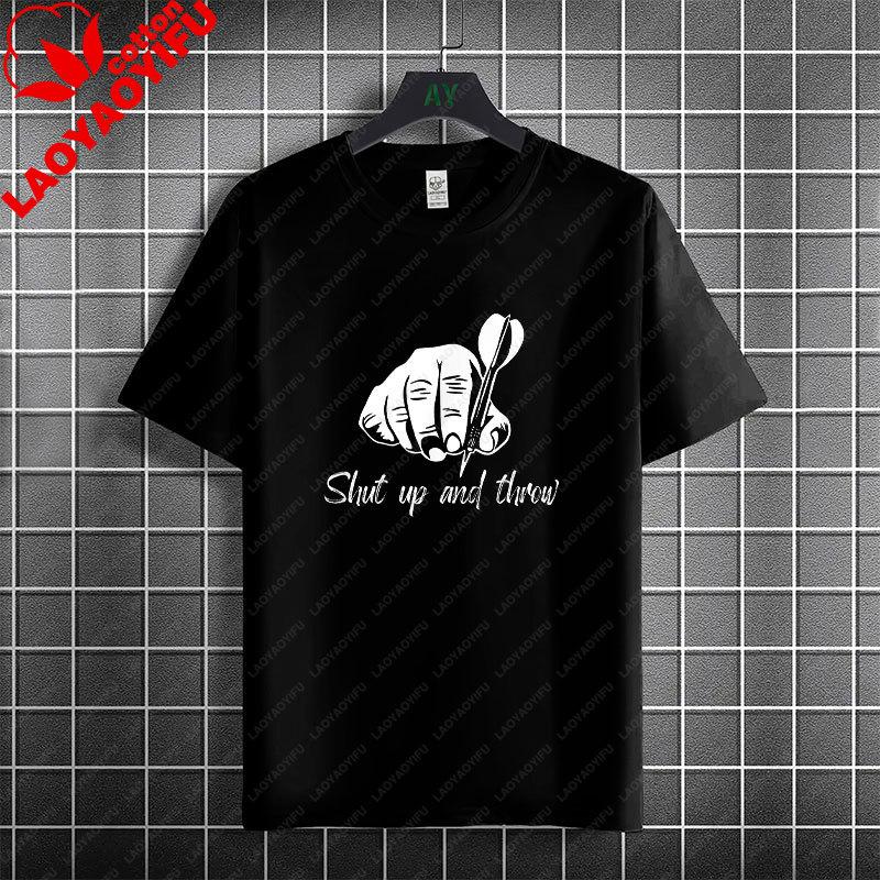 Thats Why IM Here Funny Dart and Beer Graphic TShirt 100 Cotton Short Sleeve Casual Tee Outdoor Activities  Social Events