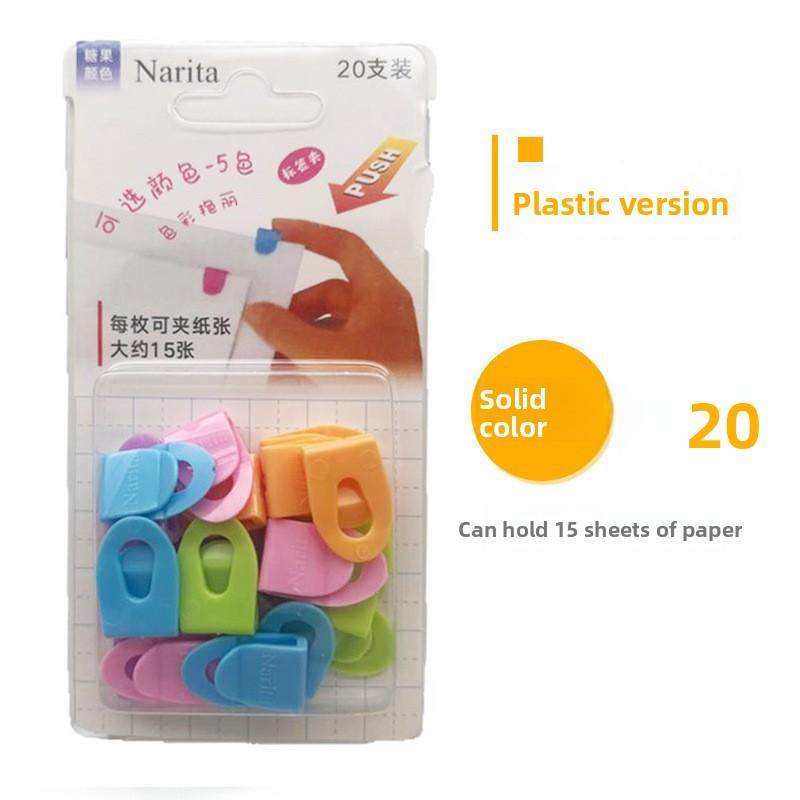 

Plastic Mini Clip Colorful Notebook Label Folder Paper Organizer Bookmark Decoration Convenient Office File Fixation
