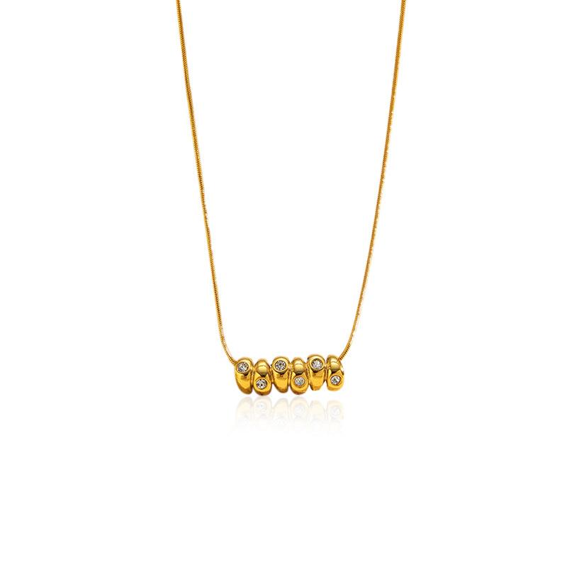 Luxury Titanium Steel Necklace For Women Gold Elegant Pendant Minimalist Design Long Lasting Jewelry