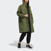 adidas Tech Long Hooded Jacket Fleece Lined Windbreaker Casual Outdoor Outerwear Women Military Green GP0632
