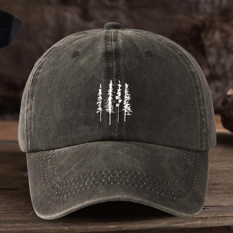 

Four Trees Printed Baseball Hat Unisex Outdoor Hat Fashion Versatile Trend коричневий