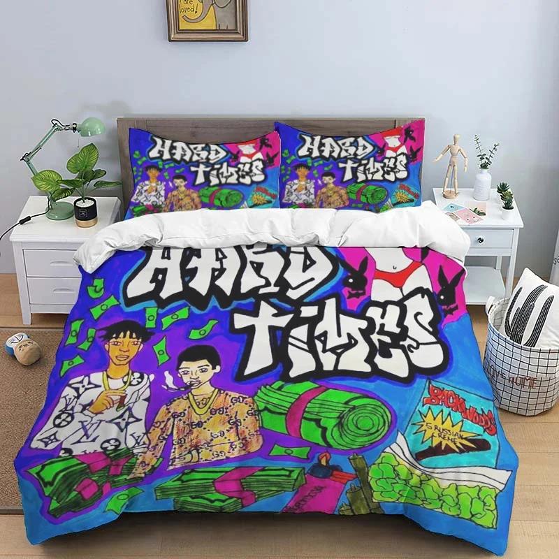 American cartoon illustration Print Polyester Bedding Sets Children or Adults for Beds Quilt Cover Pillowcase Anime bedding set