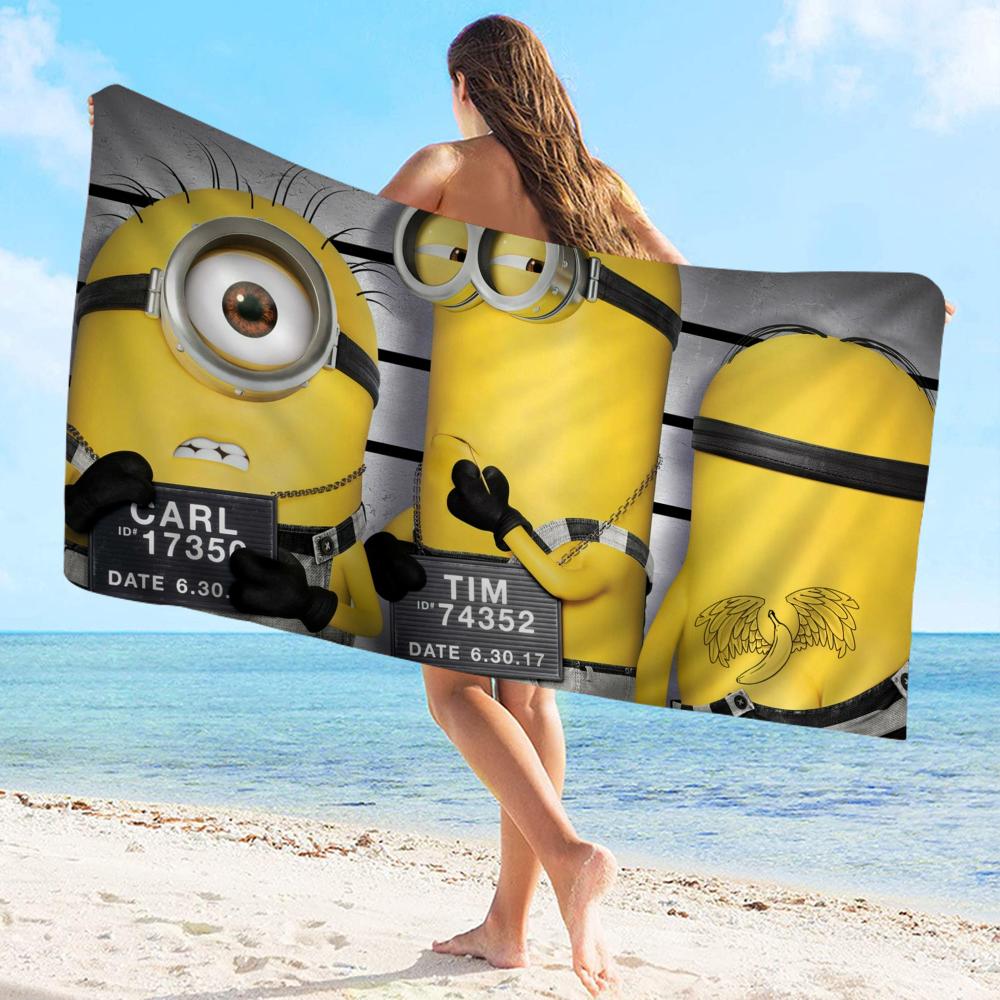 Cute Banana Cartoon-M-Miniones Towel Microfiber Beach Towel Absorbent Quick Dry Soft Yoga Swimming Mountain Climbing Towel