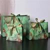 Large Marble Tote Bag with Green Gold Ribbon Bow Durable Storage Shopping Bag for Wedding Birthday Party Bridesmaid Gift Use