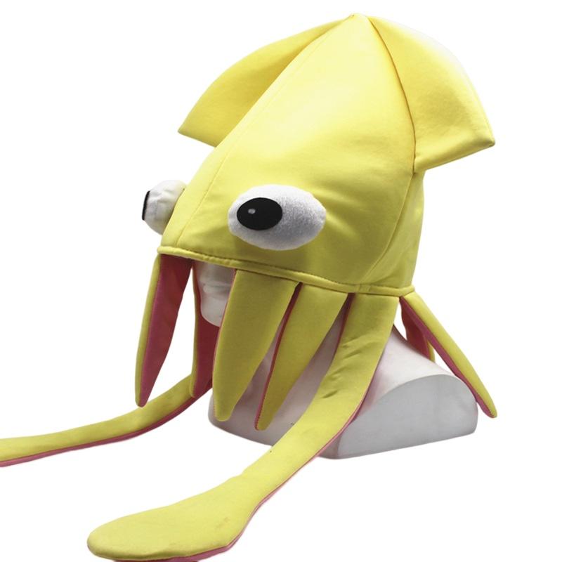 Jiaqi Aksamitny Kapelusz Kałamarnicy Możliwość Personalizacji Zabawny Rekwizyt na Imprezę na Występy i Cosplay