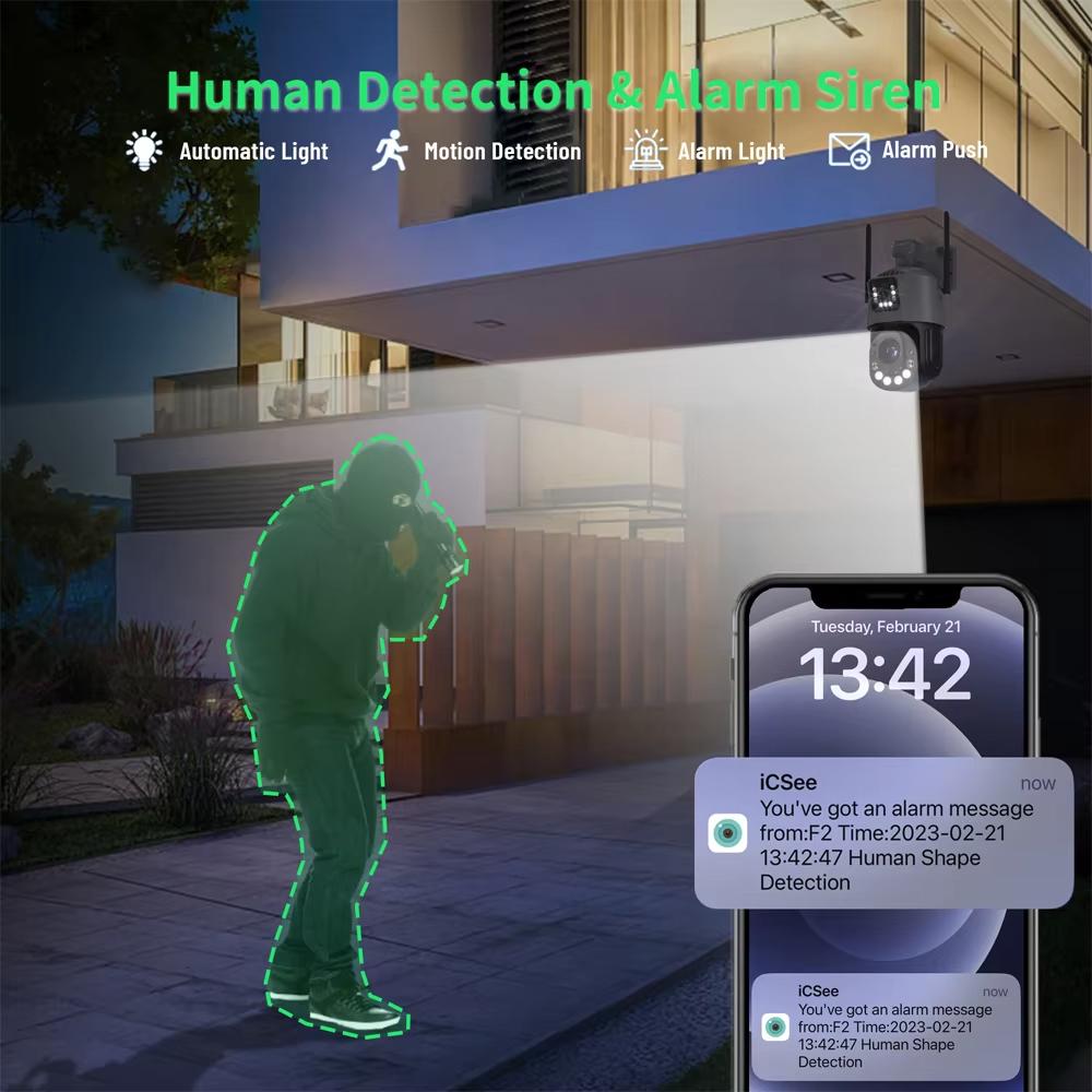 LS VISION 6MP Wifi Camera Dual Lens PTZ 50X Zoom Two-way Audio Color Night Vision Outdoor Waterproof CCTV Surveillance Wireless IP Camera