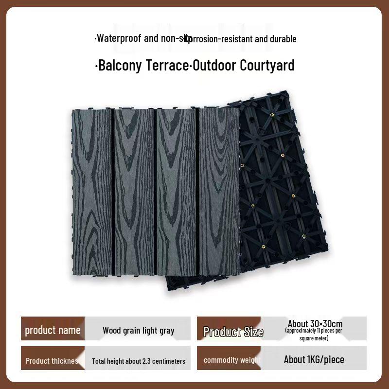 Außen-Holz-Kunststoff-Verbundstoff Terrassenbelag, Selbstverlegend & Korrosionsbeständig für Balkon- & Hofsanierung