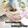 Natural Wood Parrot Stand Multifunctional Feeding Accessory Includes Feeding Bowl For Conures Lovebirds Finches