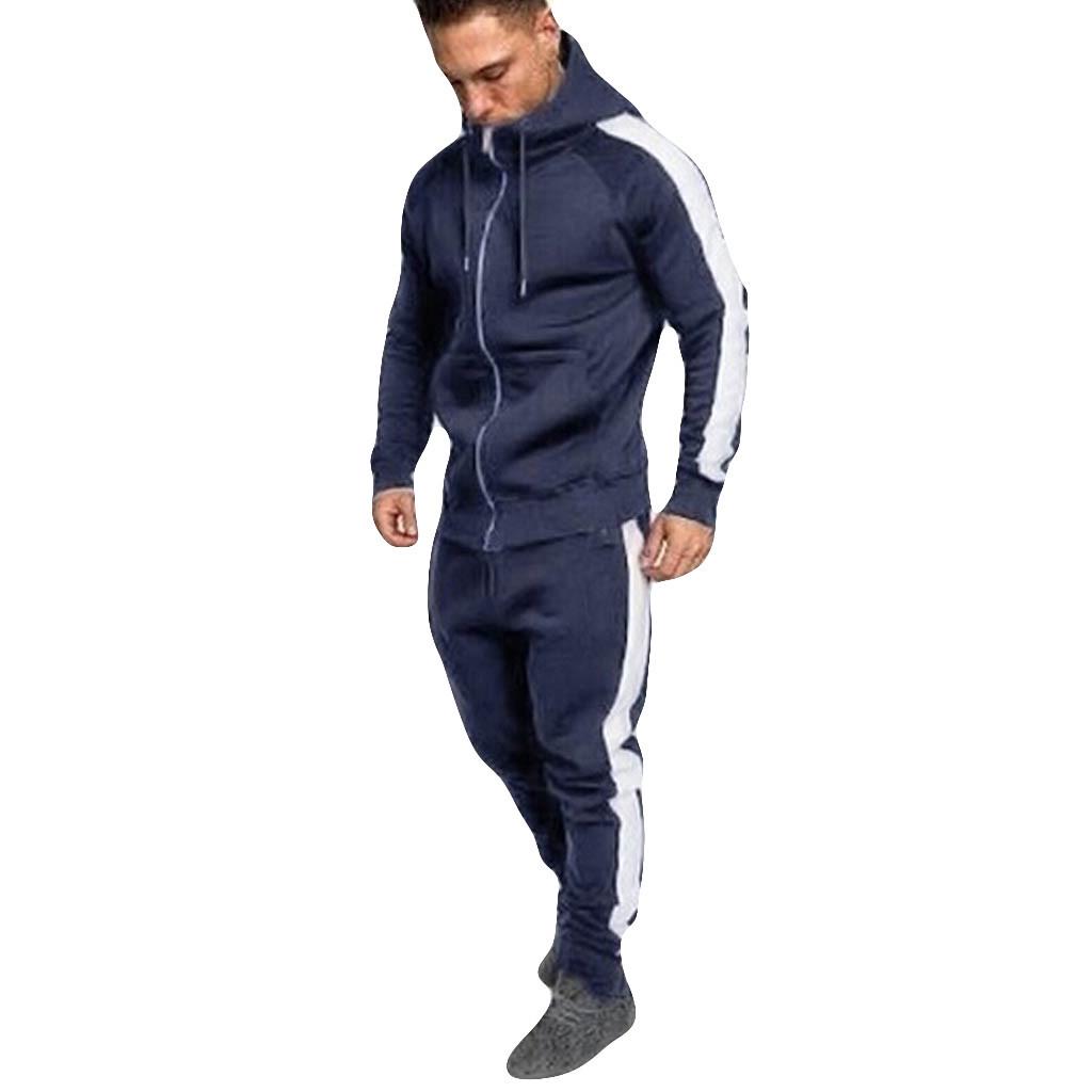 Juniors Pant Suits Formal Top Suit Tracksuit Splicing Zipper Sets Mens