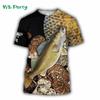 Men Shirts Graphic Tee Fish Print Short Sleeved T-shirt for Men Fish Graphic