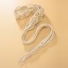 Wax Rope Beads Hand Woven DIY Ethnic Style Belts Braided Belt Women Waist Chain Round Wooden Button