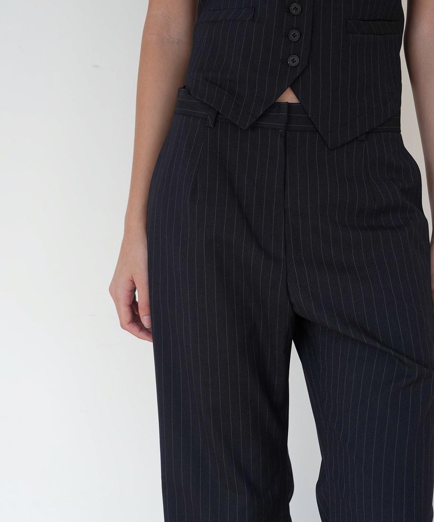 Jaejeudeu Navy Halo Stripe Pants