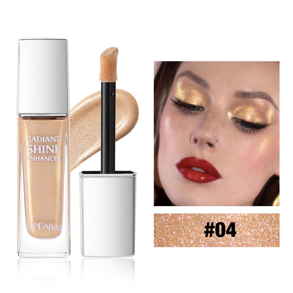 HANDAIYAN Liquid Highlighter Glass Bottle Radiant Shine Enhancer 24H Longwear Shimmer Illuminator for Face Body Lips Multi-Use Makeup