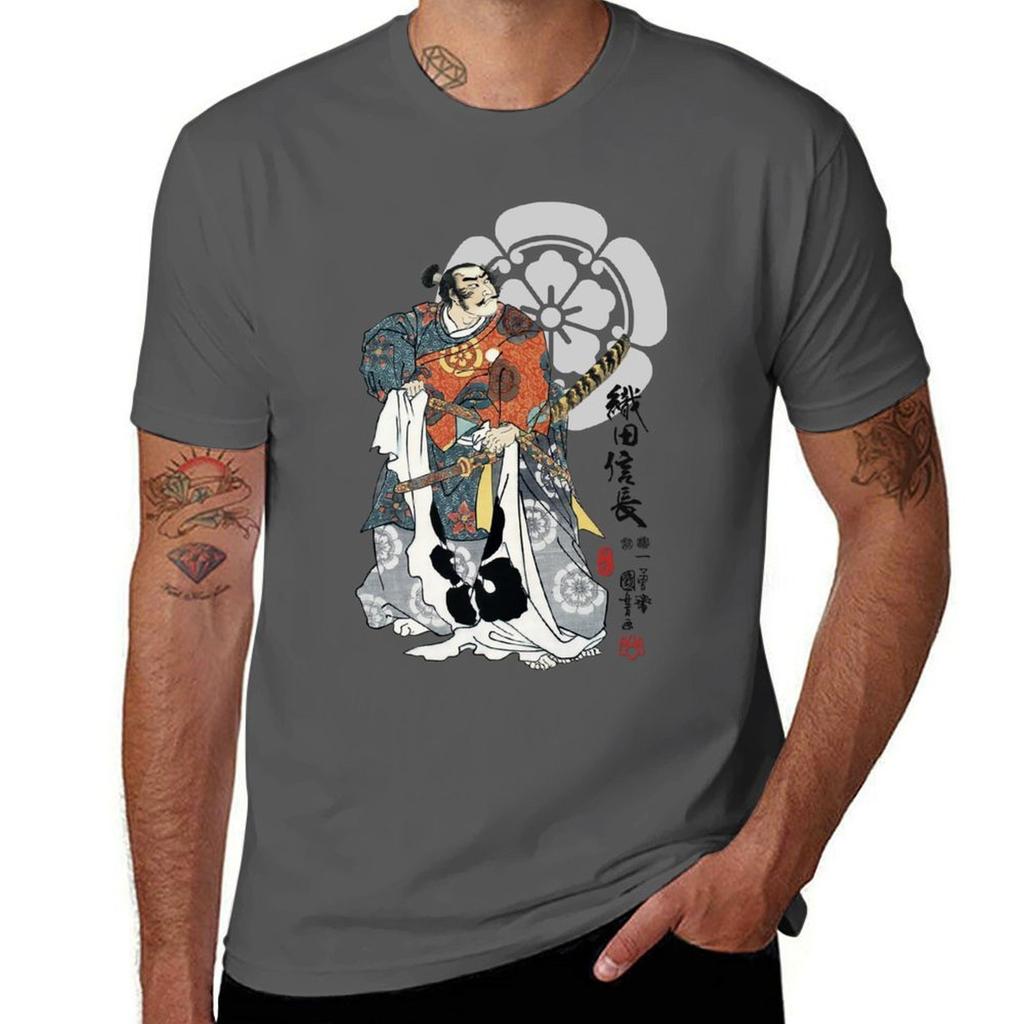 Oda Nobunaga Ukiyoe Tshirt Gym Wear Breathable Short Sleeve Tee