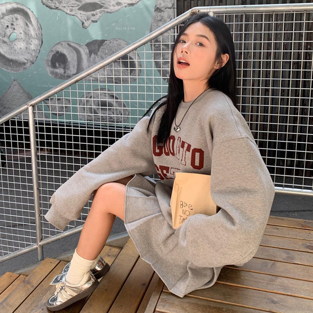 Early Autumn College Style Girls' Petite Hoodie Dress Two-Piece Set