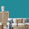 Wallpaper Turquoise Ornaments with 3D Effect for Living Room and Bedroom 50x1000
