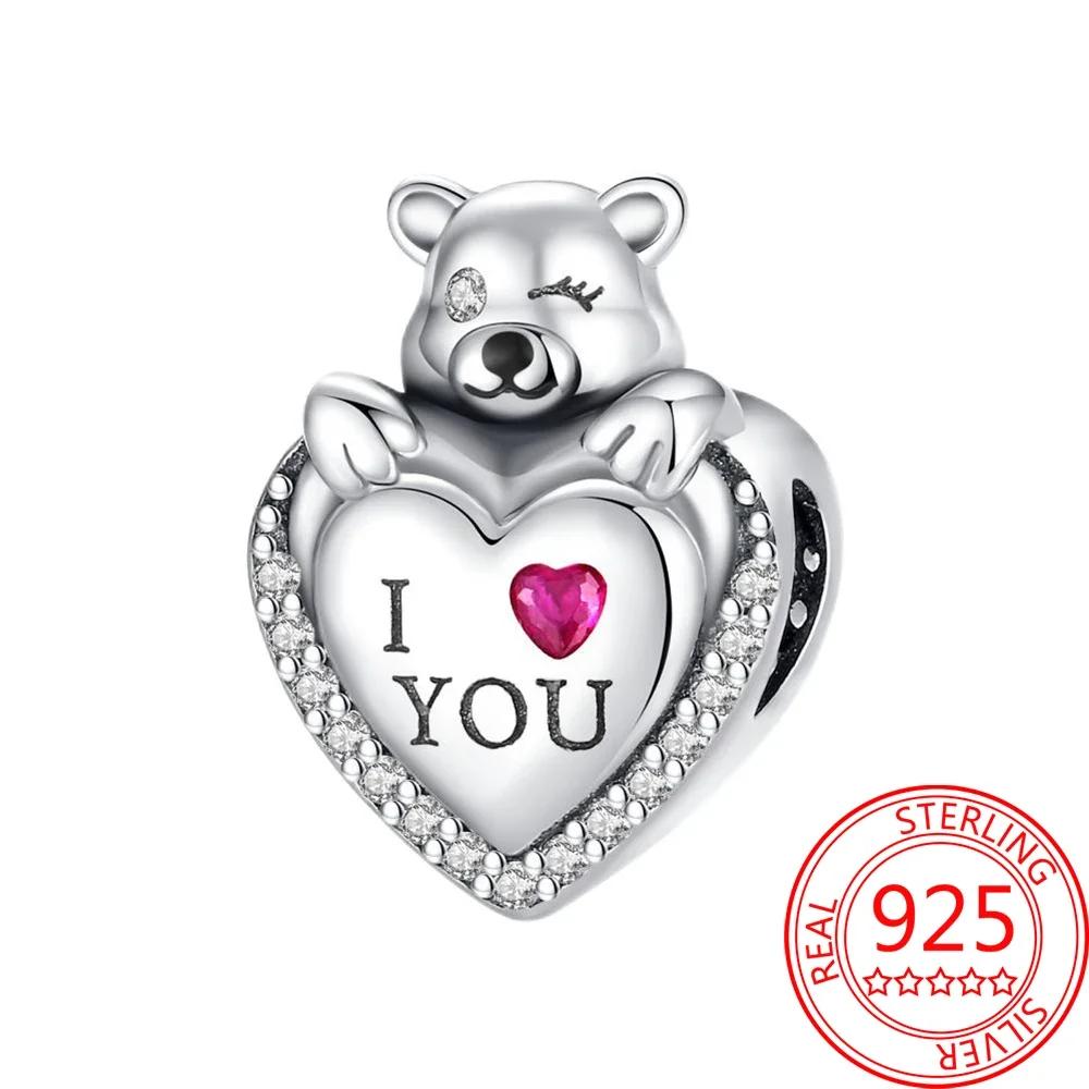 925 Silver Romantic Love Story Charm Pendant for DIY Bracelet Couple Engagement Jewelry Gifts for Her