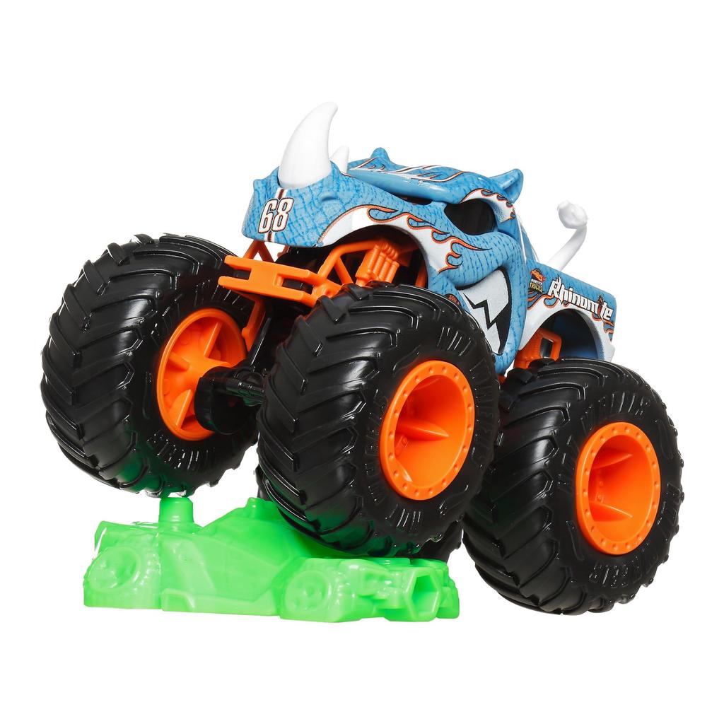 Hot Wheels Rhino-Mite Monster Truck Toy 1:64 Scale Blue JKP70 for Ages 3 and Up