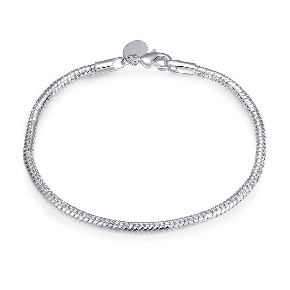 Jewelry Silver-plated 3MM Snake Bone Bracelet Popular Bracelet